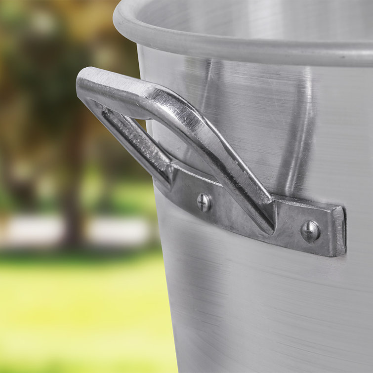 30 Qt. Aluminum Fryer Pot with Strainer Basket and Lid