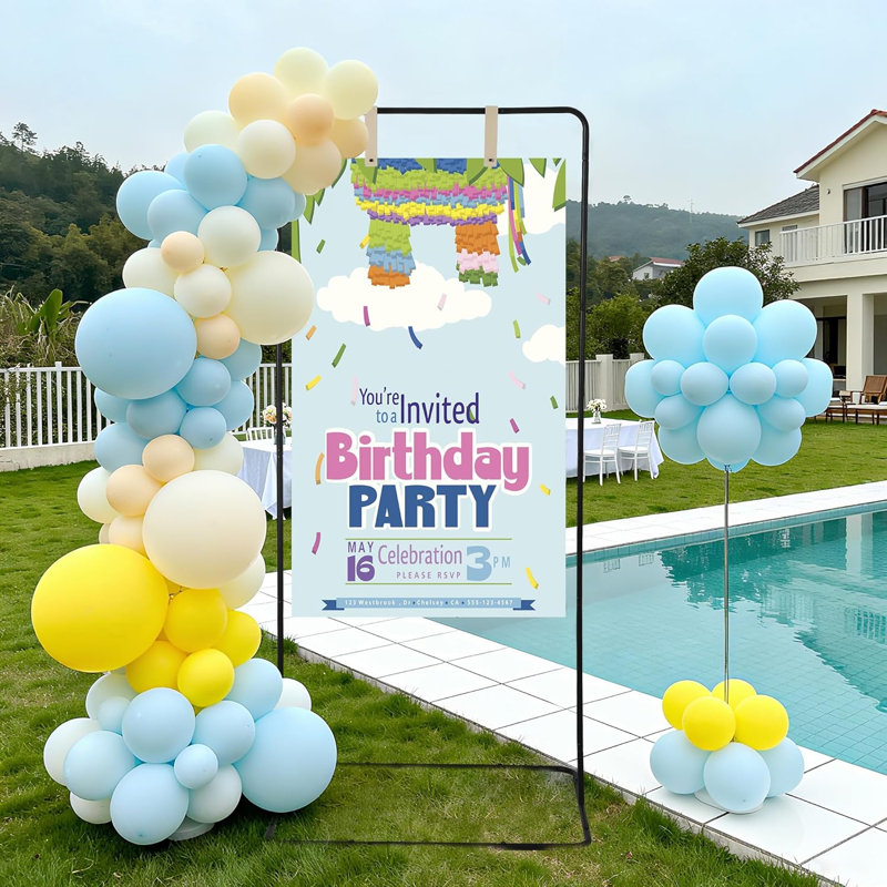 Wedding Welcome Sign Stand, 50/68 in Adjustable Metal Wedding Sigh Holder with 4 Faux Leather Straps, Hanging Sign Stand for Display Party Baby Shower