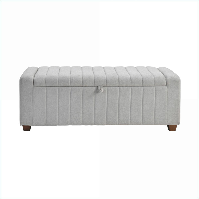Banc de rangement rembourré FlowLuxe, Gris