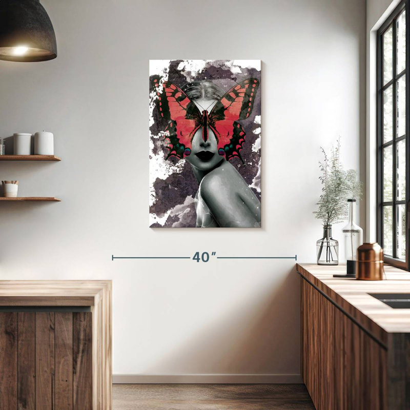 Brampt Butterfly Lady Paint Splatter, 36" H x 24" W