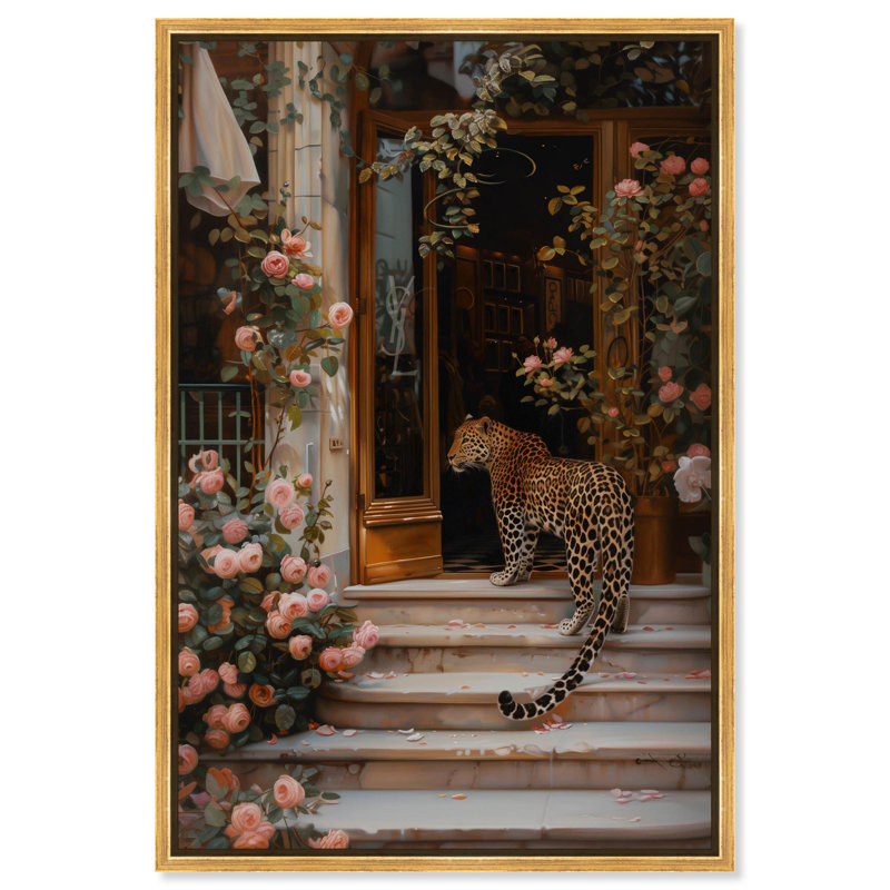 Art sur toile, art moderne, H 31 po x l 21 po, Cadre flottant doré