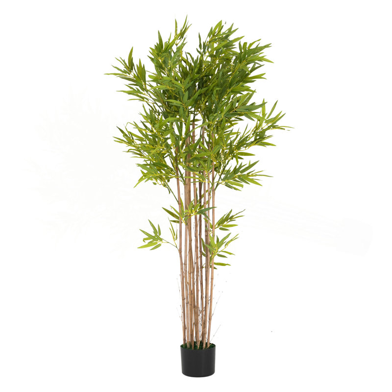 Artificial Bamboo With Black Plastic Pot, 1, 70 in x 39 in