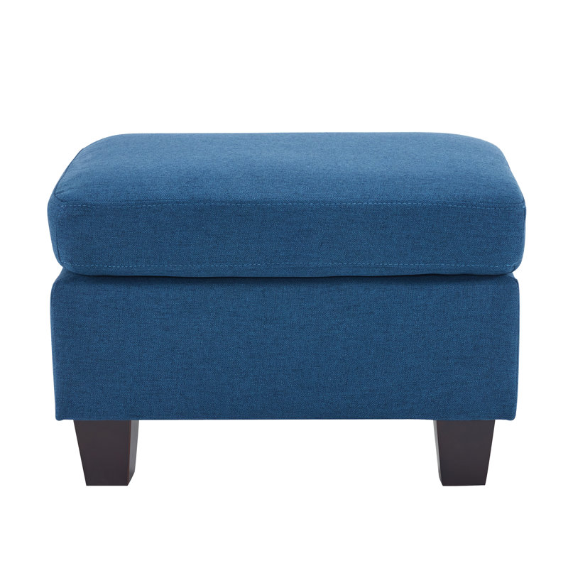 Upholstered Ottoman, Navy Blue, Navy Blue