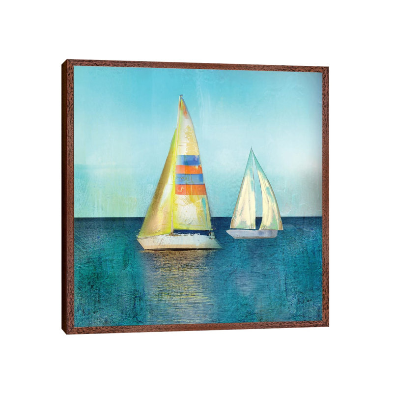Colour Tint Breeze - Painting on Canvas, Classic Brown Wood Framed, 66.04 cm H x 66.04 cm W