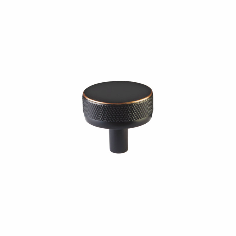 Bouton d'armoire Emtek Select 1-1 / 4 po, tige conique et bouton moleté, Bronze huilé