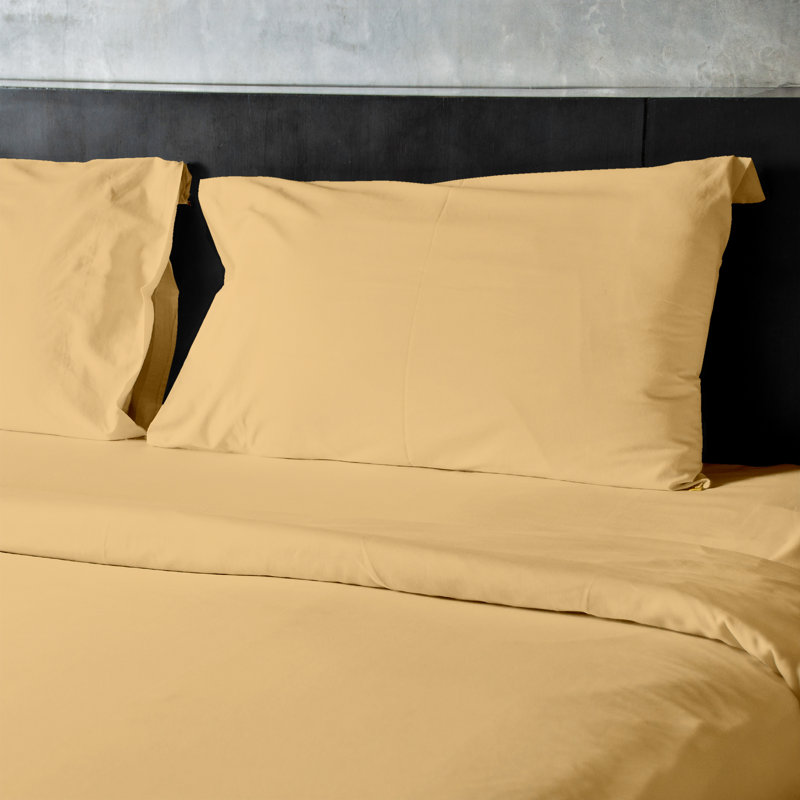 Ensemble de draps en microfibre Luxury Hotel Comfort, Or, Ensemble de draps pour lit double + un drap-housse