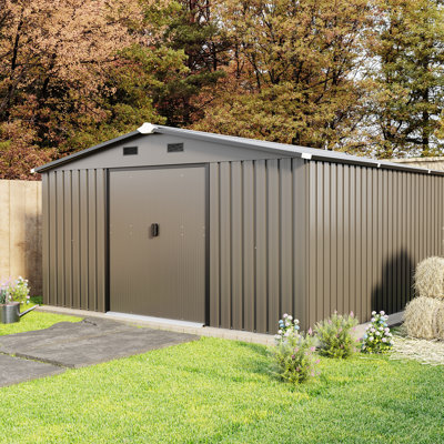 10X12ft Metal House With 0.25Mm Color Steel, Surface Protection, Two Windows, Choices, And Thoughtful - Suitable For Home Or Commercial Use Storage Shed In Steel Plate, Protective Film, Sunlit