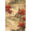 Papier peint oriental paysage d'automne, adhésif mural asiatique