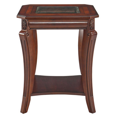 Traditional Wood End Table  And Curved Legs
