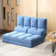 Chaise de lit pliante réglable, 2 coussins, L 40,25 po, bleu, convertible au sol avec