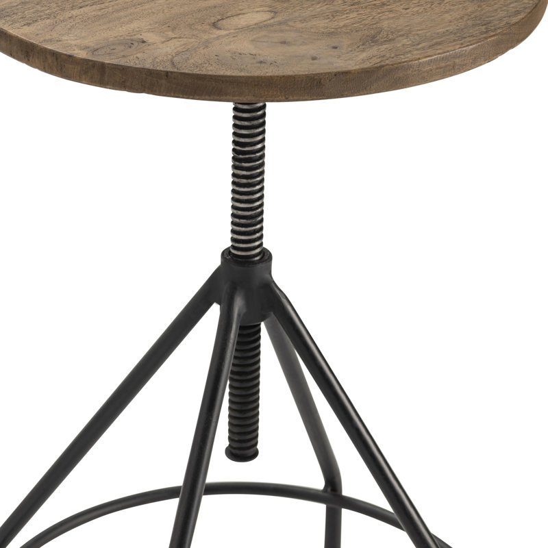 Tabouret de bar à hauteur ajustable en bois massif Collinsville