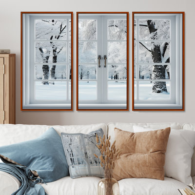 Winter Forest Window Views I - Winter Landscape, art mural