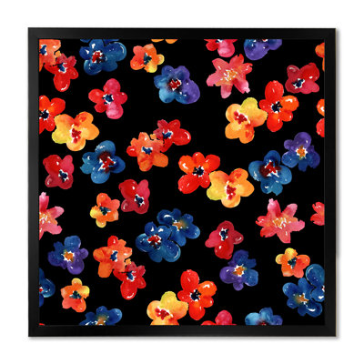 Motif de fleurs colorées, art mural sur toile