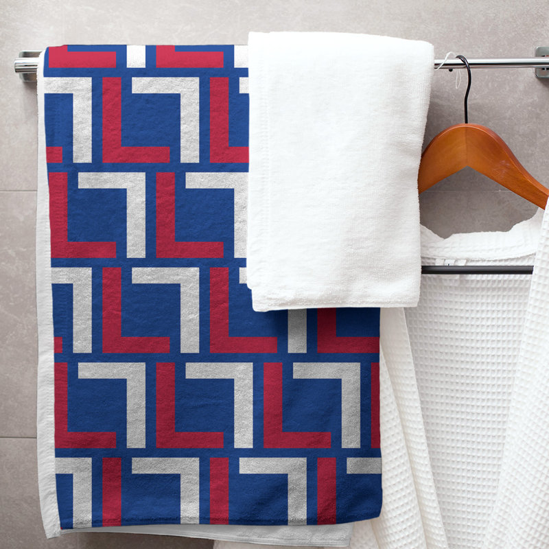 Serviette de bain, Blue/Red/White