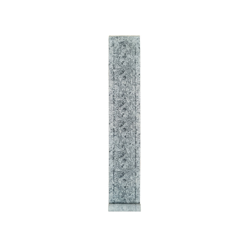 Tapis de couloir gris en laine et en soie noué à la main 2 pi 8 po x 21 pi 8 po XL 35AF955C68A448619D12F617737619AB