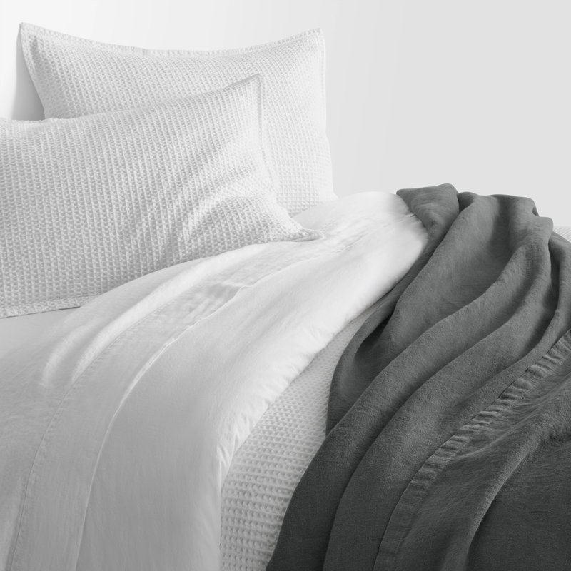 Rainy Hand Woven Throw Blanket, Charcoal