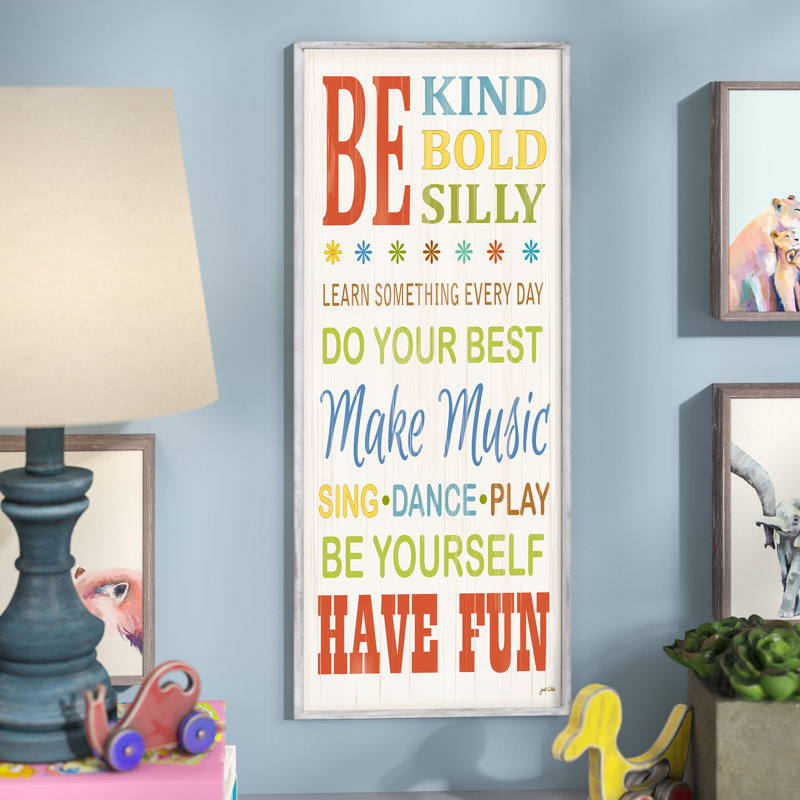 «Abernathy Be Kind and Silly», plaque murale typographique