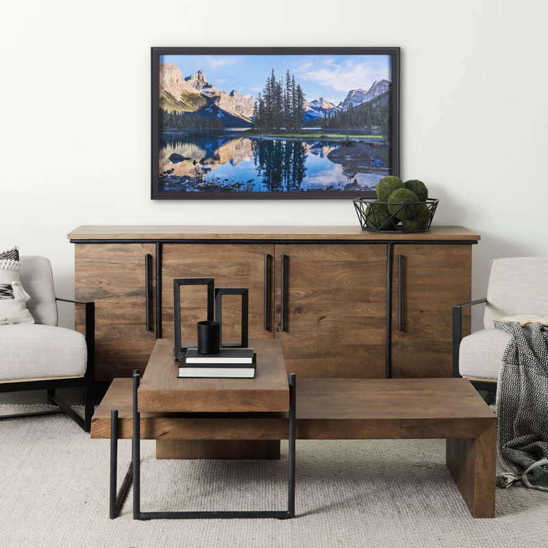 «Spirit Island» par Gary Blatter, reproduction d'art encadrée texturée à la main