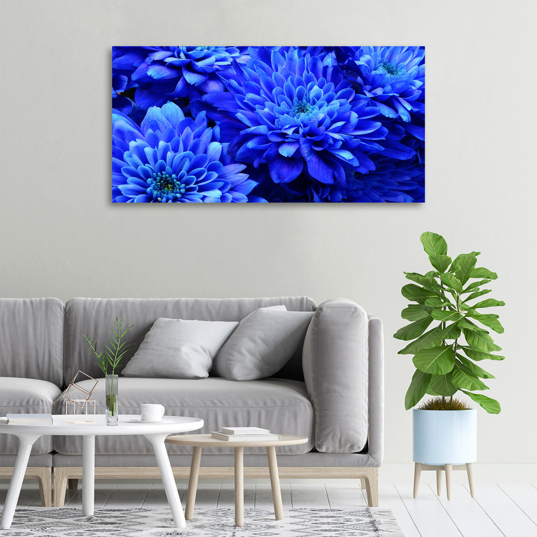 Blaue Aster - Kunstdrucke auf Segeltuch