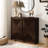 Mid Century Modern V-Shape Storage Cabinet, Dark Walnut-931698750
