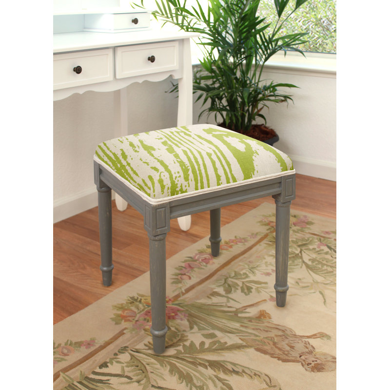 Tabouret de coiffeuse en faux bois Chartreuse, Vert chartreuse, Noyer
