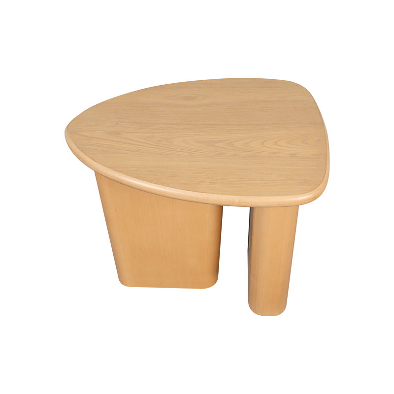 Table d'appoint fuselée en bois naturel, poids de 36,48 lb, fabrication stable et pratique avec deux pieds verticaux épais pour plus de stabilité