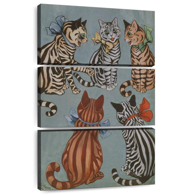 Brampt Striped Cats 1916, 38" H x 24" W
