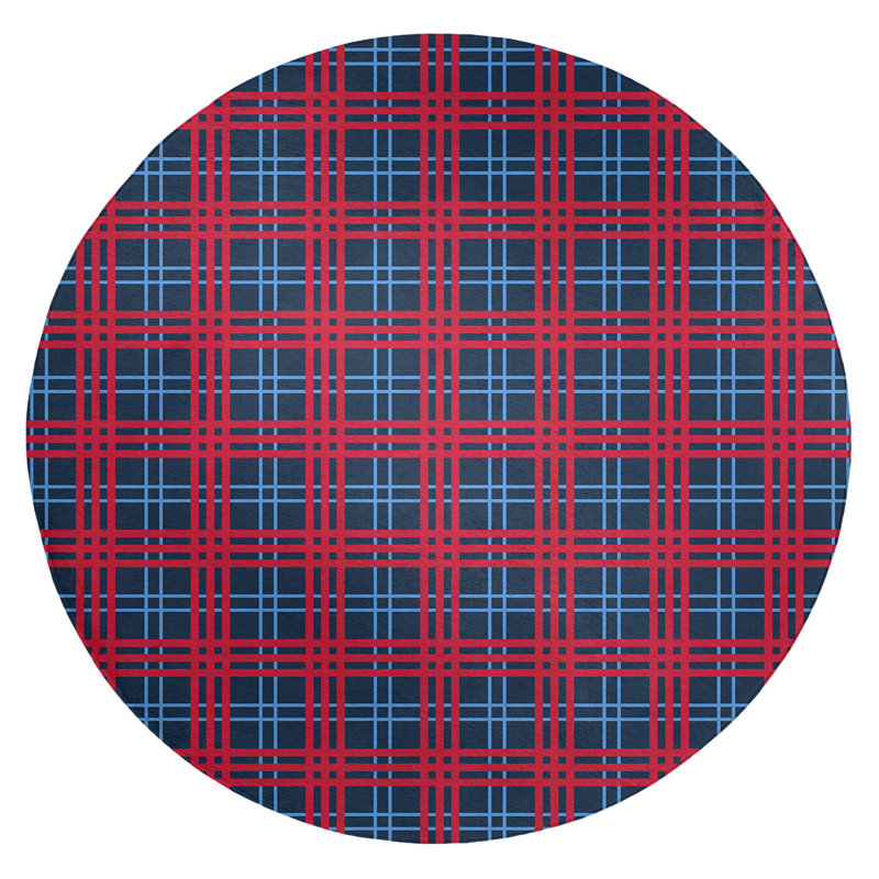 Plaid Indoor Rug, Round 5'