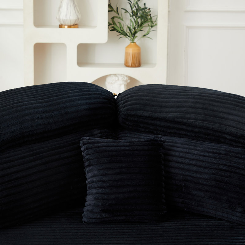 Chaises d'appoint modernes, fauteuil en velours côtelé noir pour famille