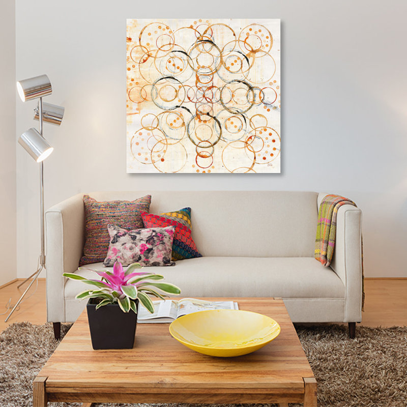 « henné mandala i », reproduction d’impression sur toile tendue, H 48 po x l 48 po x P 1,5 po, Toile tendue, Pas de tapis