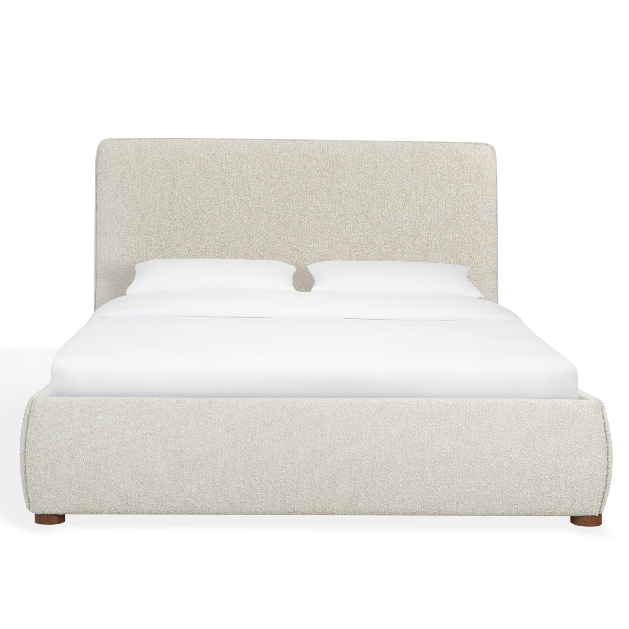 Callahan Upholstered Bed, Twin, Light Beige Boucle