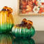 Citrouille en verre turquoise 5,75 po
