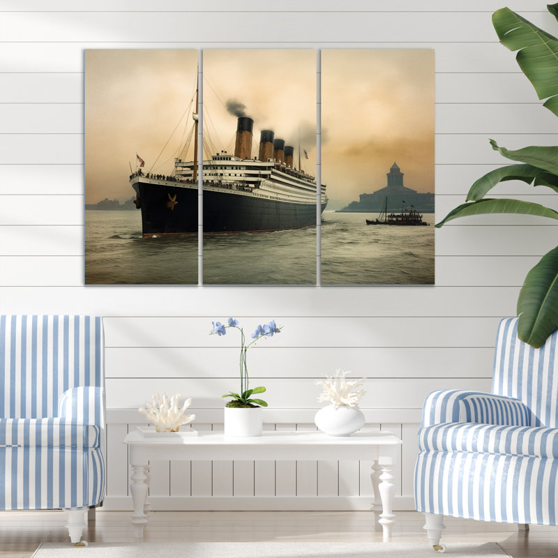 Photographie rétro de RMS Titanic - ensemble de reproductions d'art mural de bateau, H 28 po x l 36 po x P 1 po