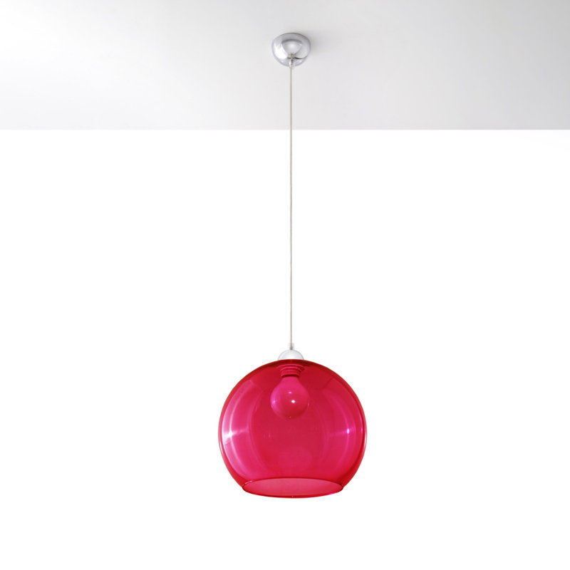 Sumter 1 - Light Chrome Pendant, Red