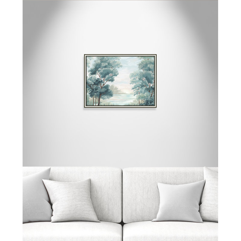 LeeRoy - Peinture encadrée, H 18,25 po x l 24,25 po x P 0,87 po, Encadrement argenté