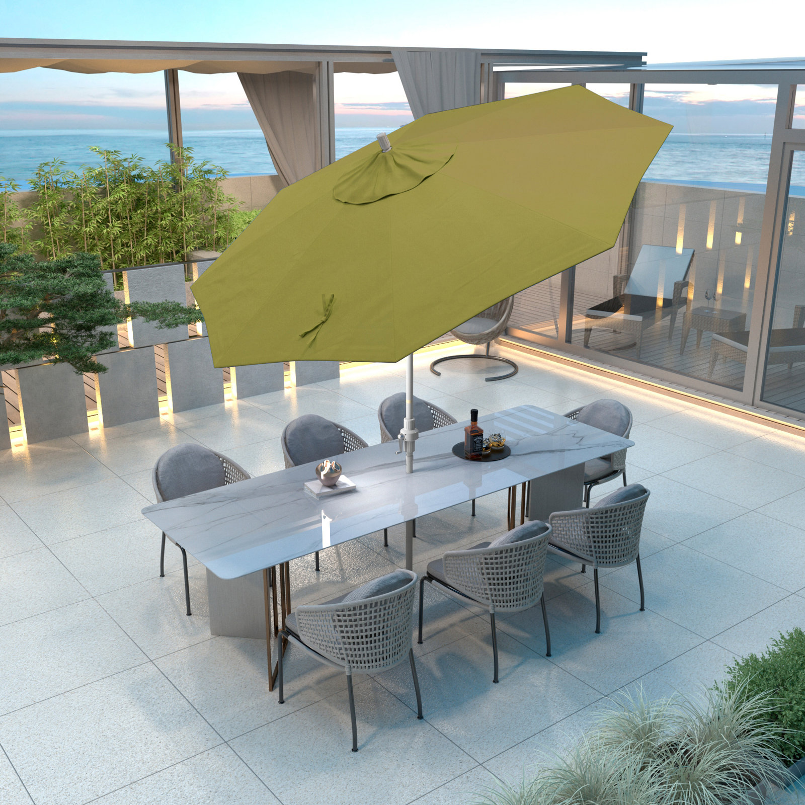 Calline 108'' Outdoor Umbrella, Kiwi Performance