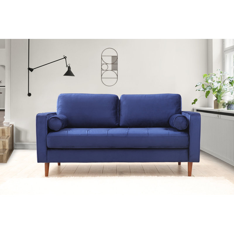 Canapé rembourré Haretina, 100 % polyester bleu marine