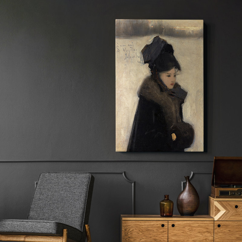 Impression de portrait rétro - toile tendue sur toile, H 19 po x l 13 po