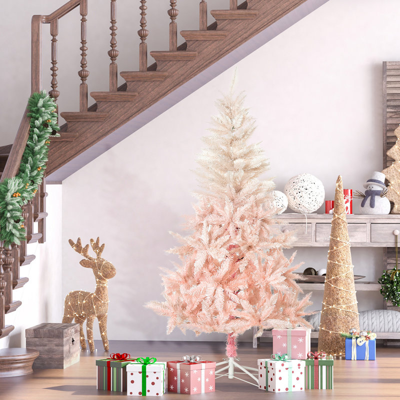 Arbre de Noël artificiel épinette non éclairé 6 pi avec branches réalistes et 800 pointes HOMcom, H 6 pi
