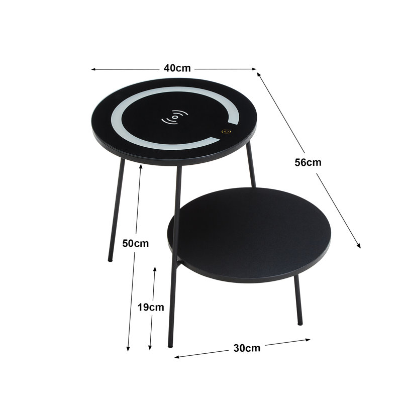 Aatreya Glass Top Abstract End Table