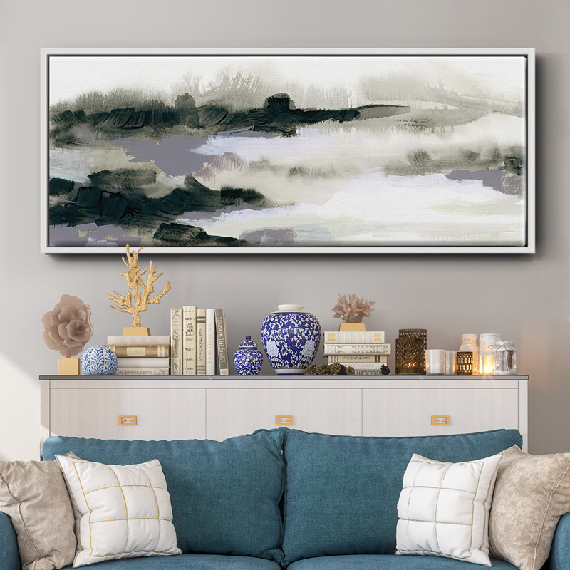 Abstract  March IV- Framed Canvas, 8" H x 20" W