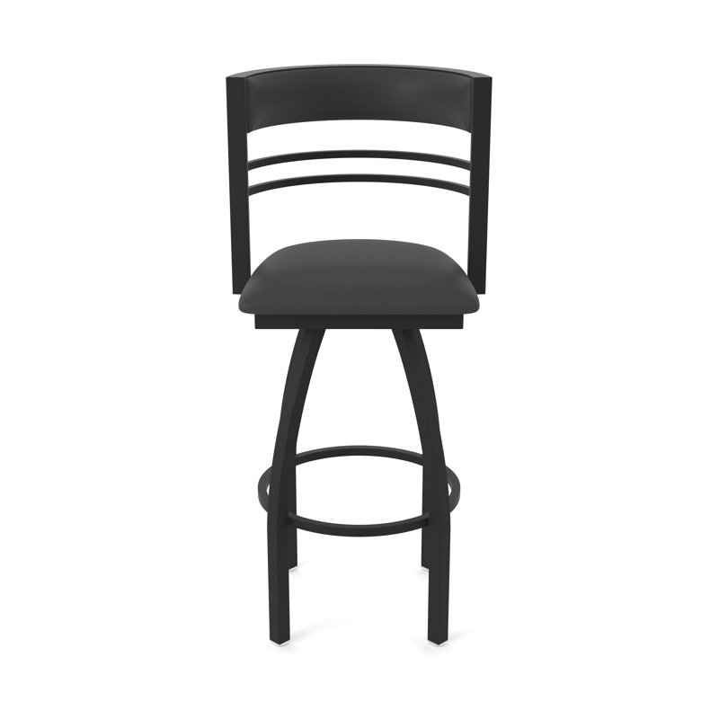 Hunter Swivel Stool, Black Wrinkle, Tabouret de bar (siège d'une hauteur de 30 po), Vinyle - Fer Canter