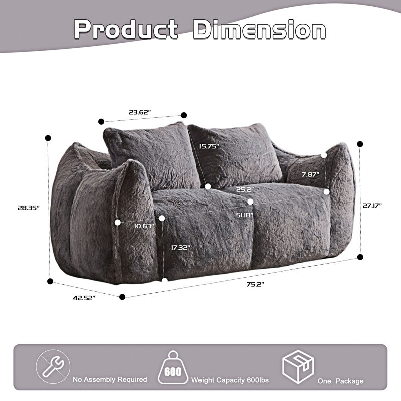 Chaise longue rembourrée avec coussins, Gris