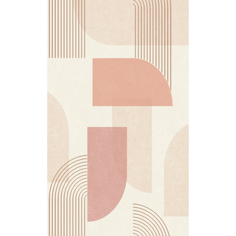 Papier peint géométrique Hurlee, Rose