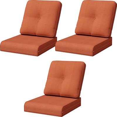  Adwin Outdoor 4"Deep Seat Cushion Set With Olefin Fabric,6 Colors Available(Set of 3)