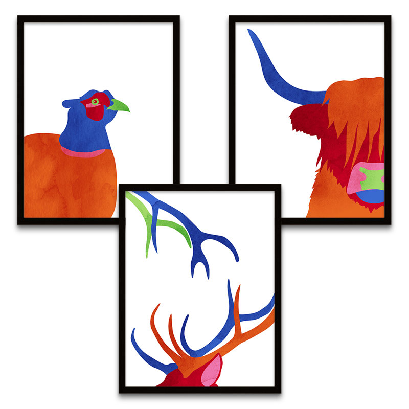 Scottish Highland Wildlife - 3 Piece Print Set