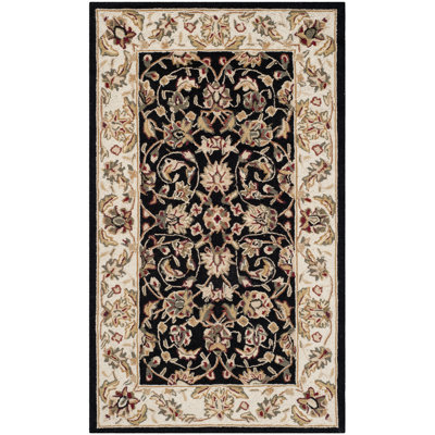 Helena Oriental Hand Hooked Wool Green/Black Area Rug