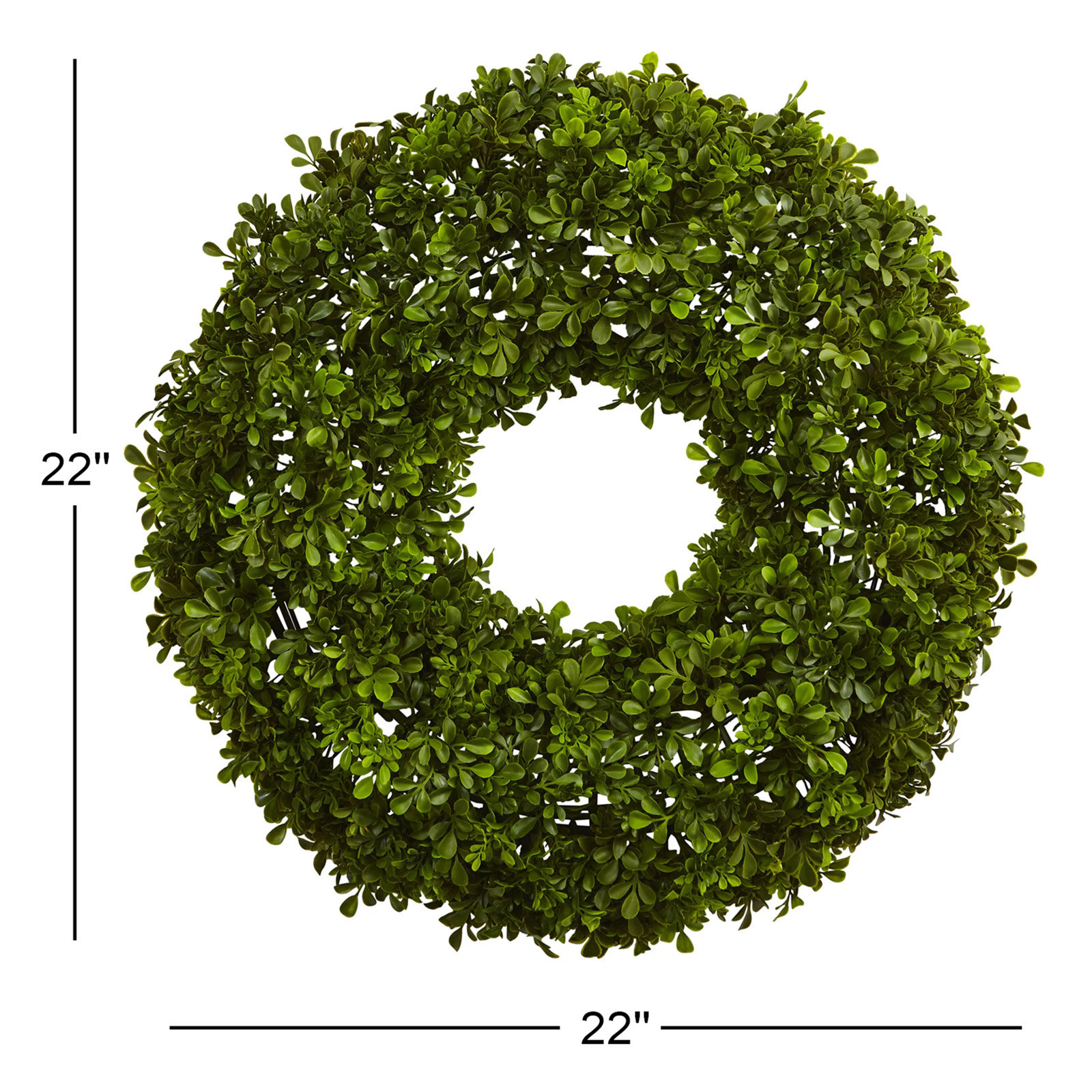 22'' Faux Boxwood Plastic Wreath