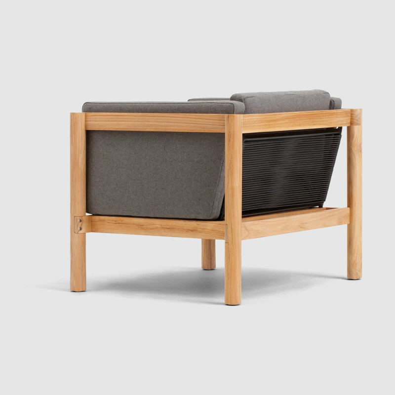 Haven Outdoor Teak Lounge Chair, Sunbrella Greystone
