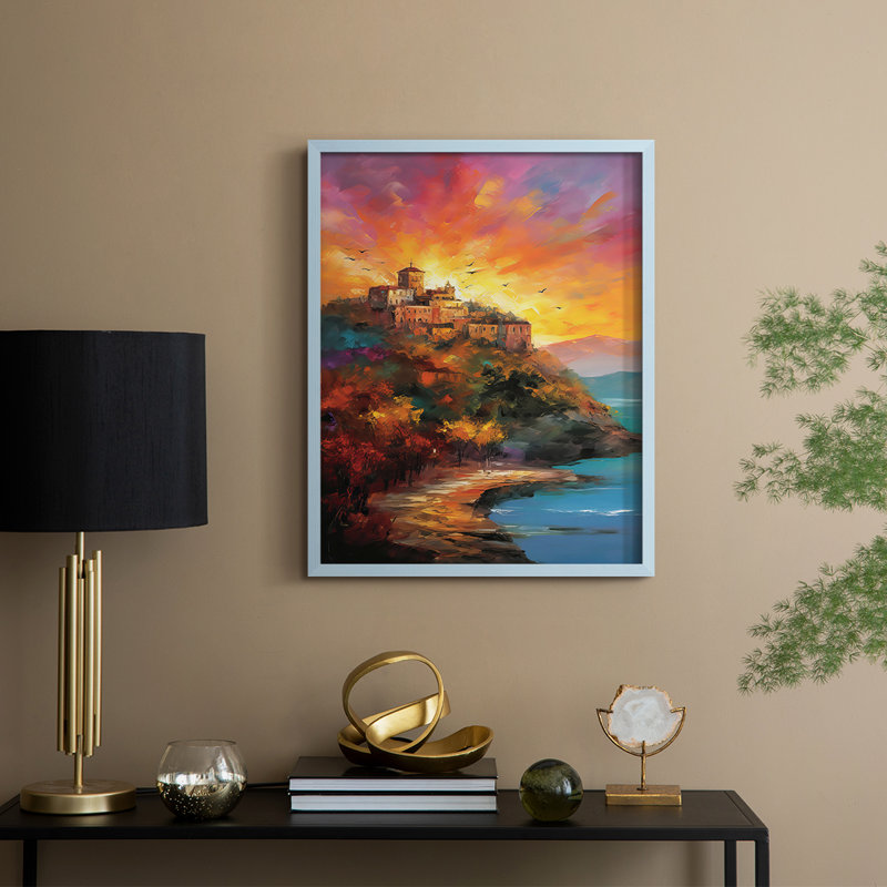LANDSCAPES Series CCLIV, reproduction encadrée - bois massif, H 11 po x l 9 po, Bleu